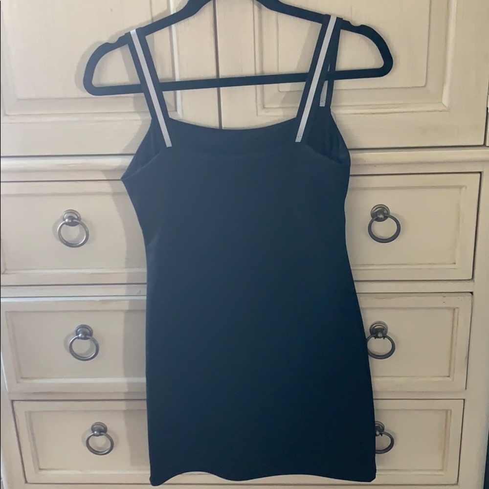 mini black dress, white and black ribbon detail - Picture 2 of 2